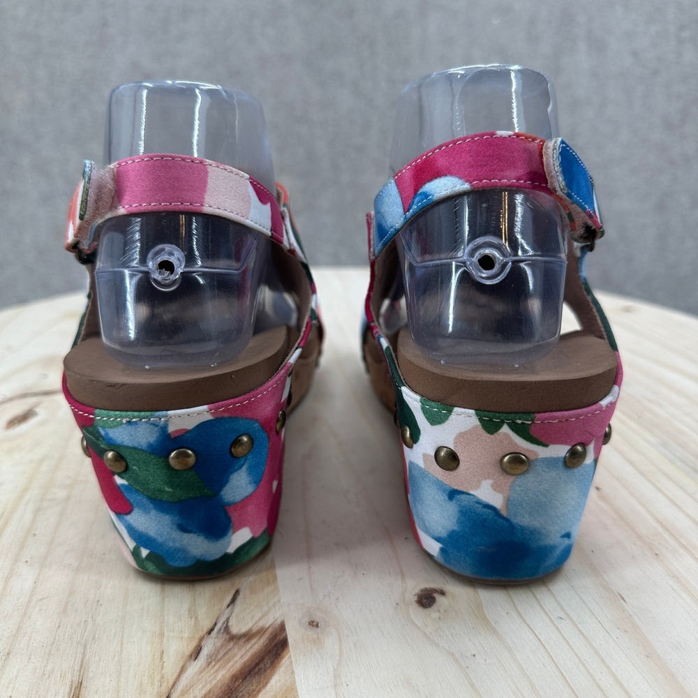 Corkys Carley Wedge Sandals Womens 8 Multicolor Floral Studded Cork Platform - Picture 6 of 12